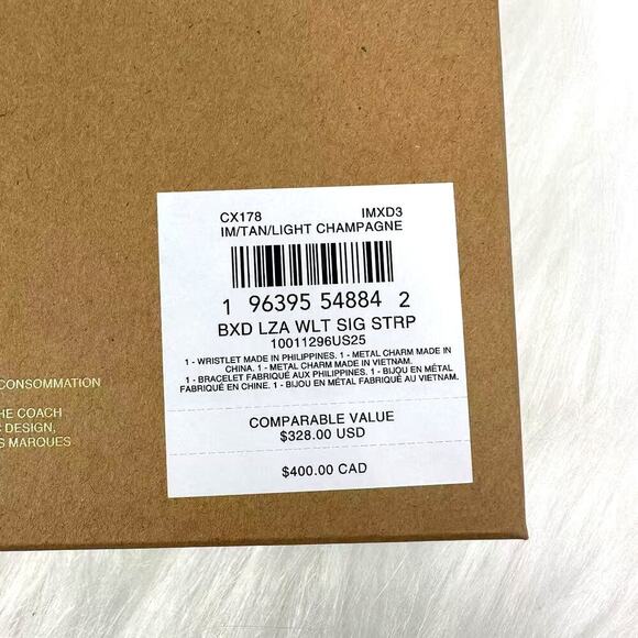 Coach Boxed Long Zip Around Wallet Signature Canvas Tan/Lt Champagne CX178 NWT - Picture 6 of 7